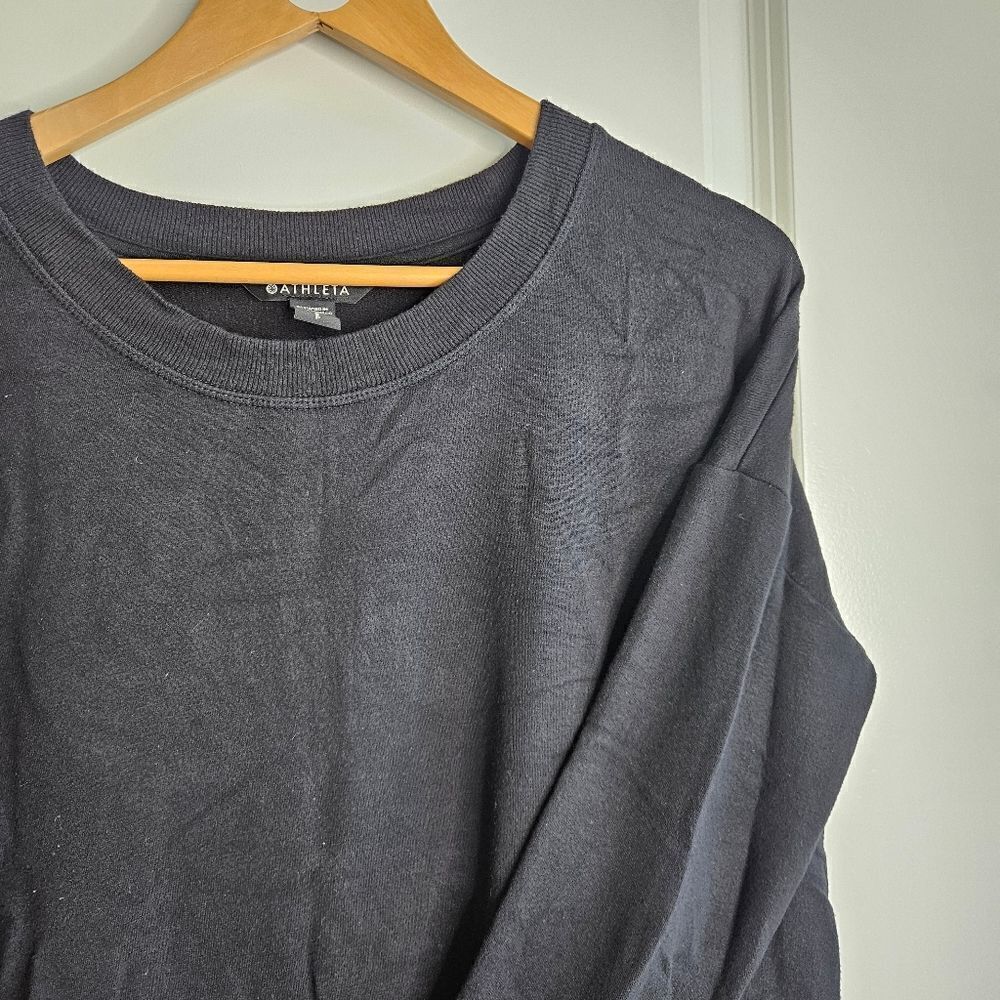 Athleta coaster luxe sweater crew neck black, women's size small